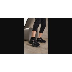 Кросівки жіночі Fashion чорні з екошкіри та текстилю високі